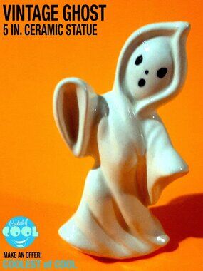 Vintage Ghost statue Ceramic Mold Figurine 70’s 5 Inch tall Halloween old ghosts